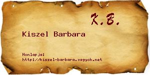 Kiszel Barbara névjegykártya